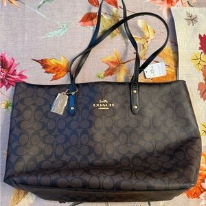 Coach Black and Brown Signature Tote